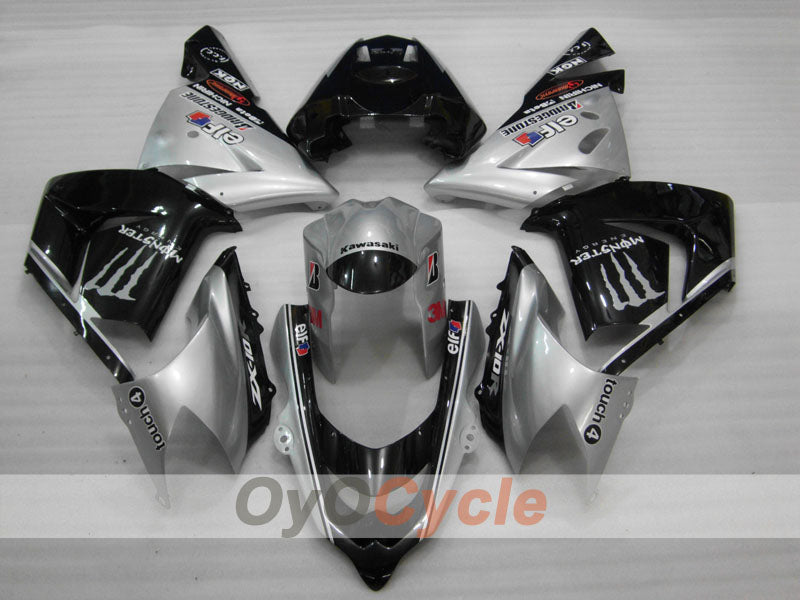 Kit carene a iniezione per NINJA ZX-10R 04-05 - Nero, Argento - Mostro #OYO87906086 Immagine secondaria del prodotto