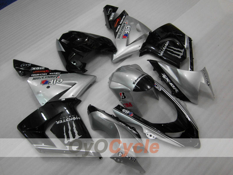 Kit carene a iniezione per NINJA ZX-10R 04-05 - Nero, Argento - Mostro #OYO87906086 Immagine principale del prodotto