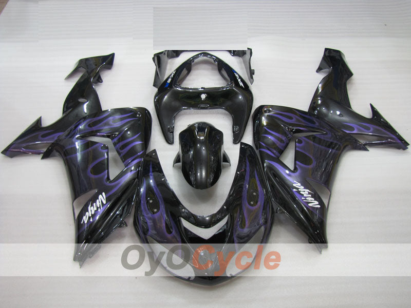 Carenatura a iniezione per NINJA ZX-10R 06-07 - Viola, Nero - Fiamma #OYO87906096 Immagine secondaria del prodotto