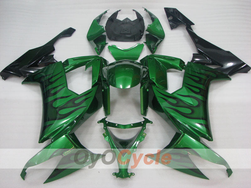 Kit carenatura a iniezione per NINJA ZX-10R 08-10 - Verde, Nero - Fiamma #OYO87906100 Immagine secondaria del prodotto