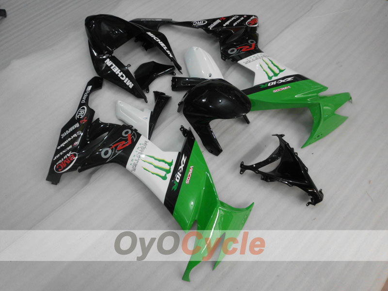 Kit carene stampate a iniezione per NINJA ZX-10R 08-10 - Verde, Bianco, Nero - Monster #OYO87906104 Immagine principale del prodotto