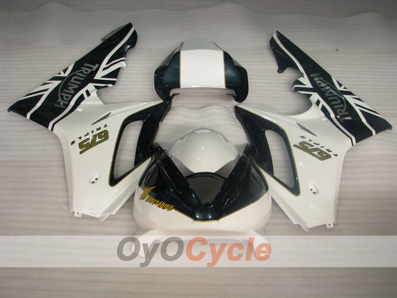Kit carene a iniezione per Triumph Daytona 675 06-08 - Bianco, Nero - Stile di fabbrica #OYO87906300
