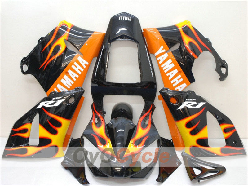 Kit carene a iniezione per YZF-R1 00-01 - Giallo, Nero - Fiamma #OYO87900766 Immagine principale del prodotto