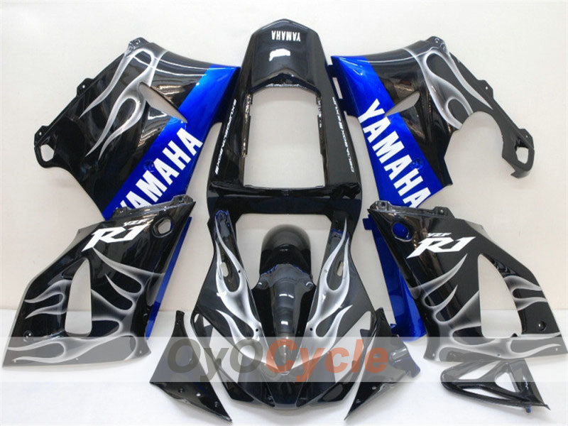 Kit carene a iniezione per YZF-R1 00-01 - Bianco, Nero - Fiamma #OYO87900763 Immagine principale del prodotto