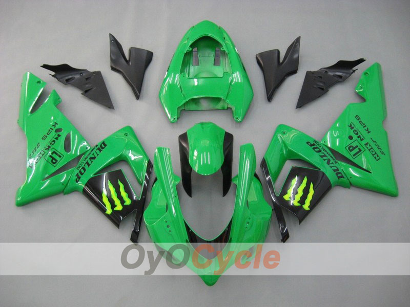 Kit carene stampate a iniezione per NINJA ZX-10R 04-05 - Verde, Nero - Monster #OYO87901547 Immagine principale del prodotto