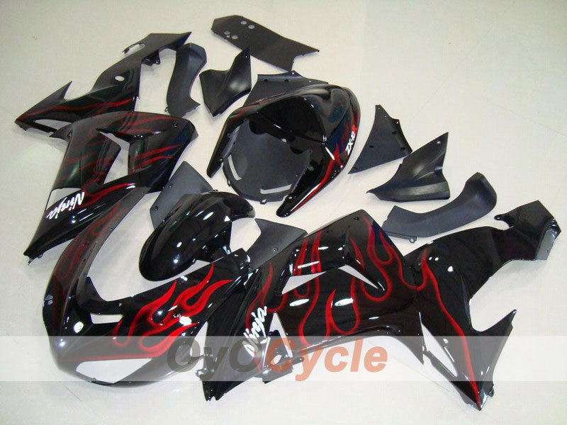 Kit carene a iniezione per NINJA ZX-10R 06-07 - Rosso, Nero - Fiamma #OYO87901618 Immagine principale del prodotto