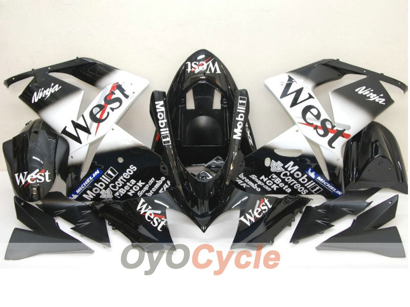 Kit carene stampate a iniezione per NINJA ZX-10R 04-05 - Bianco, Nero - West #OYO87901550 Immagine principale del prodotto