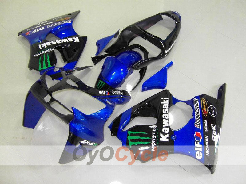 Kit carene a iniezione per NINJA ZX-6R 00-02 - Blu, Nero - Monster #OYO87901722 Immagine principale del prodotto