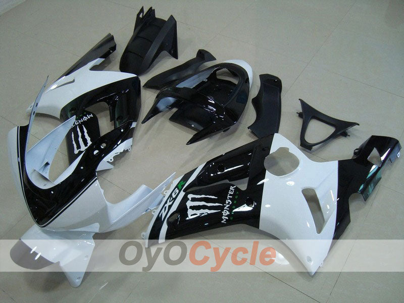 Carenatura a iniezione per NINJA ZX-6R 03-04 - Bianco, Nero - Monster #OYO87901815 Immagine principale del prodotto