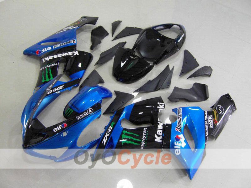 Kit carene a iniezione per NINJA ZX-6R 05-06 - Blu, Nero - Monster #OYO87901883 Immagine principale del prodotto