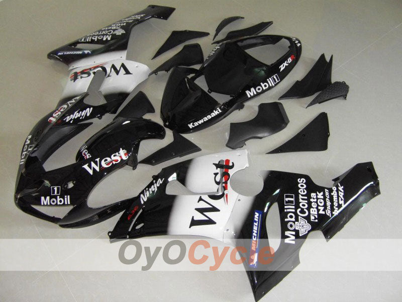 Kit Carena a Iniezione per NINJA ZX-6R 05-06 - Bianco, Nero - West #OYO87901899 Immagine principale del prodotto