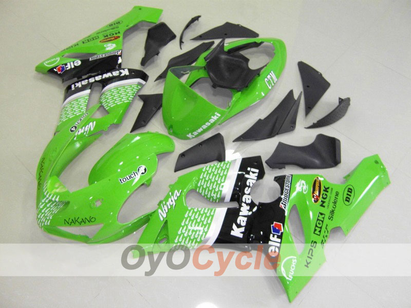 Kit carene a iniezione per NINJA ZX-6R 05-06 - Verde, Nero - Nakano #OYO87901892 Immagine principale del prodotto