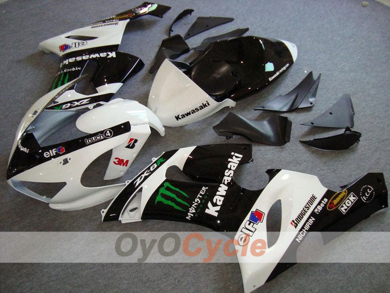 Kit carene a iniezione per NINJA ZX-6R 05-06 - Bianco, Nero - Monster #OYO87901884 Immagine principale del prodotto