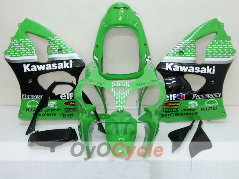 Kit carene a iniezione per NINJA ZX-6R 00-02 - Verde, Nero - Nakano #OYO87901726 Immagine principale del prodotto