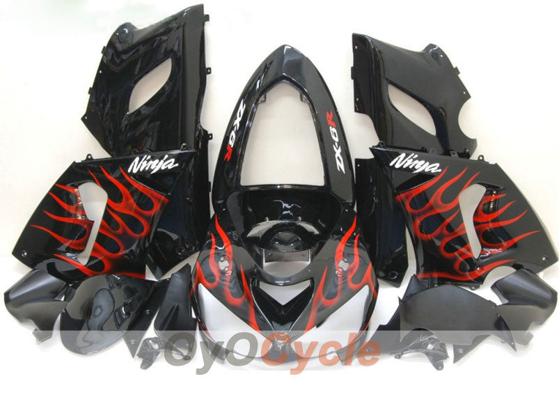 Kit carene a iniezione per NINJA ZX-6R 05-06 - Rosso, Nero - Fiamma #OYO87901865 Immagine principale del prodotto